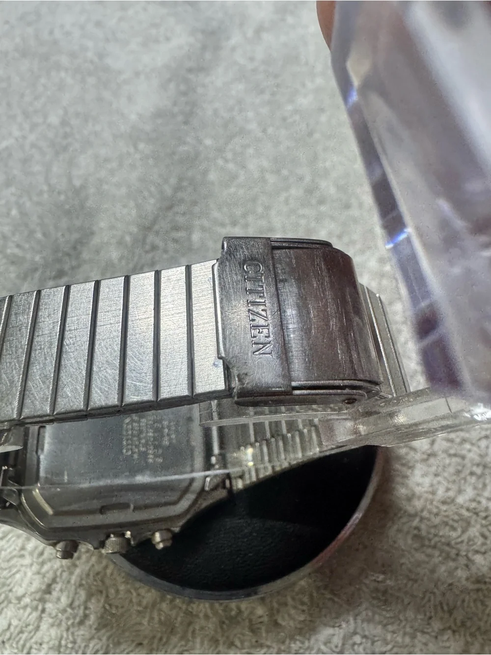 Citizen Two-Display Stainless Watch with Cream Dial and Silver Case